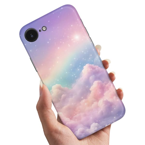 Skal / Mobilskal till iPhone 16e / 17e - Rainbow Clouds
