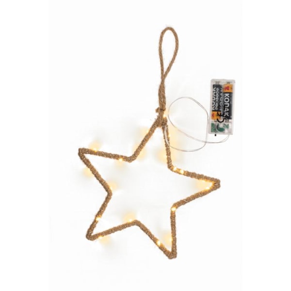 2-Pack - Julstjärna / Trådlös LED-lampa - Juldekoration Brun