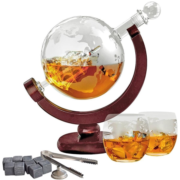 Glob Decanter Set - Whisky Glass & Whisky Stones - 850 ml - Whis Transparent