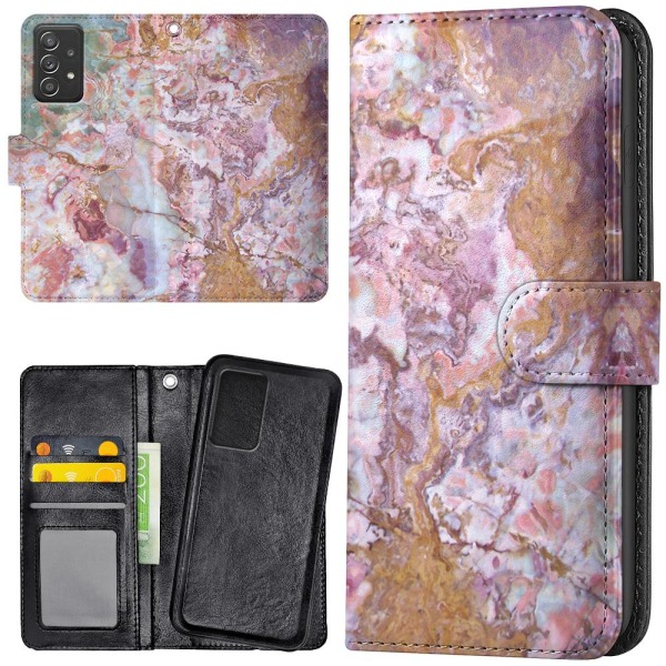 Samsung Galaxy A52/A52s 5G - Lompakkokotelo/Kuoret Marmori Multicolor