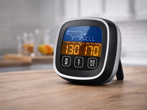 Köttermometer digital med probe Svart