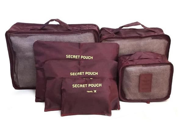 Organizer til Kuffert - 6-dele - Tasker til Rejse Wine red