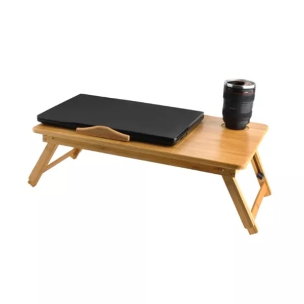 Laptopställ i Bambu / Stativ till Laptop - Justerbar höjd & vinkel