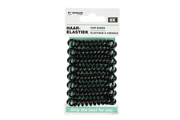 Hårband med tråd 8-pack svarta
