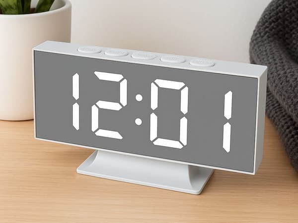 Digital klocka LED alarm spegel USB