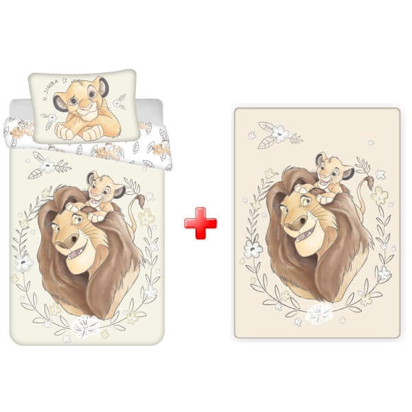 Barnset med duvetöverdrag och fleecefilt - Disney Lejonkungen Simba