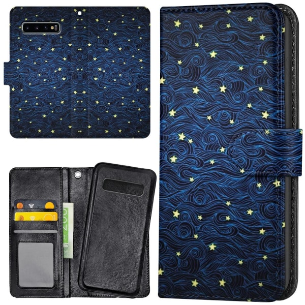 Samsung Galaxy S10 - Lommebok Deksel Stjernemønster