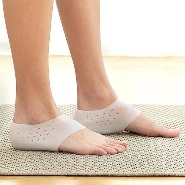 Kantapään suoja silikonista/kenkäpohjallisesta - pidennä (2,5 cm) White