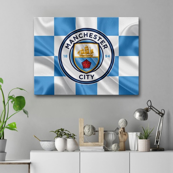 Canvastavla / Tavla - Manchester City - 40x30 cm - Canvas multifärg