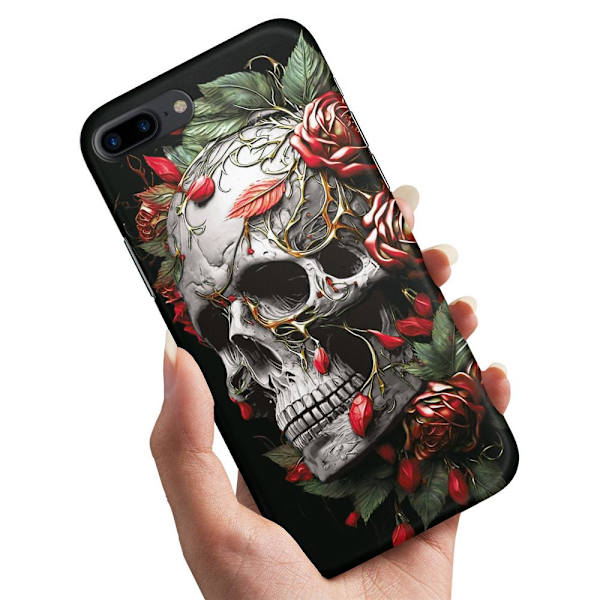 Deksel / Mobildeksel til iPhone 7 / 8 Plus - Skull Roses