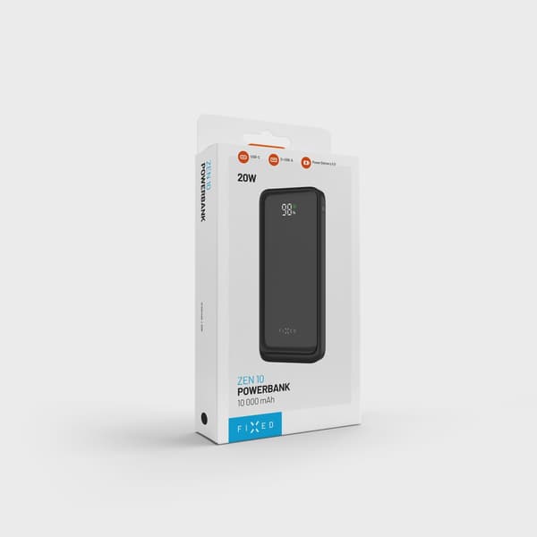 FIXED Zen2 10 USB-C PD 20W Power Bank 10.000 mAh Svart