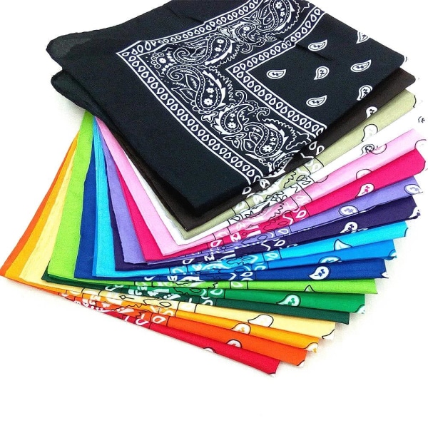 Bandana / Huivi Paisley-kuviolla - Valitse väri Black one size