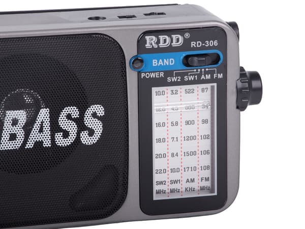 Radio portabel batteridriven FM AM grå