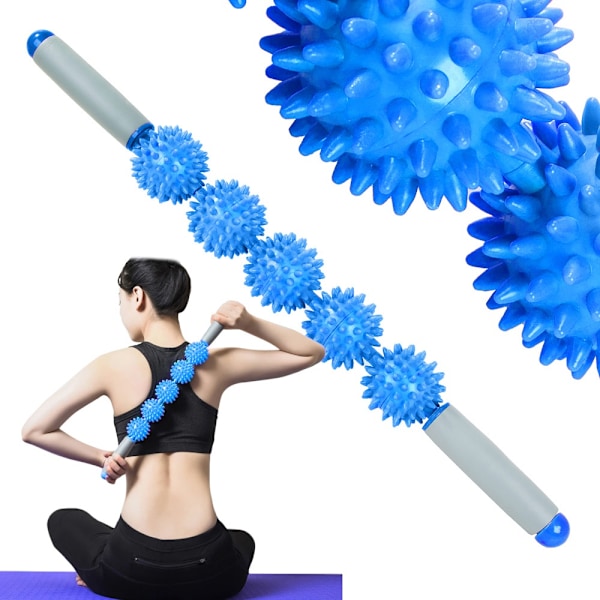 Massage Roller / Helkroppsmassage - 5 Spikbollar med handtag
