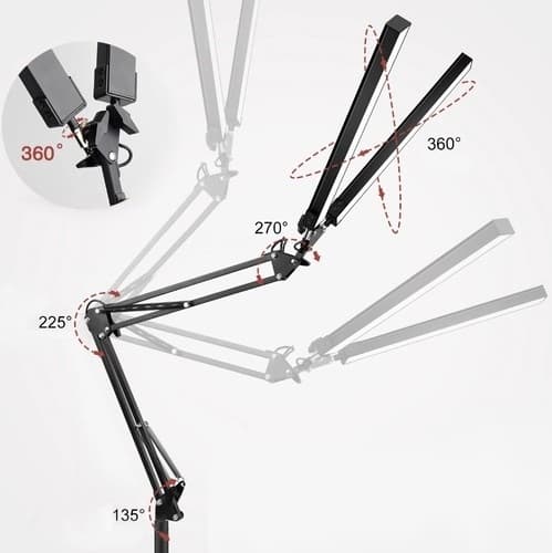 Skrivebordslampe med Stativ & Feste – LED