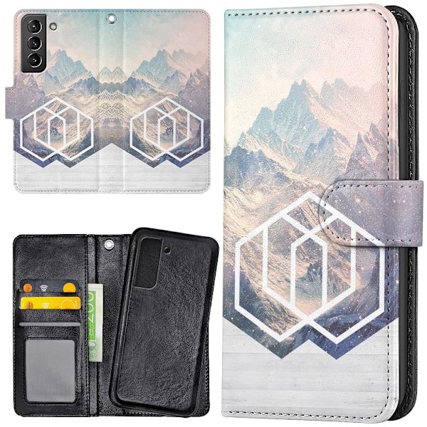 Samsung Galaxy S21 FE 5G - Lommebok Deksel Kunst Fjell Multicolor