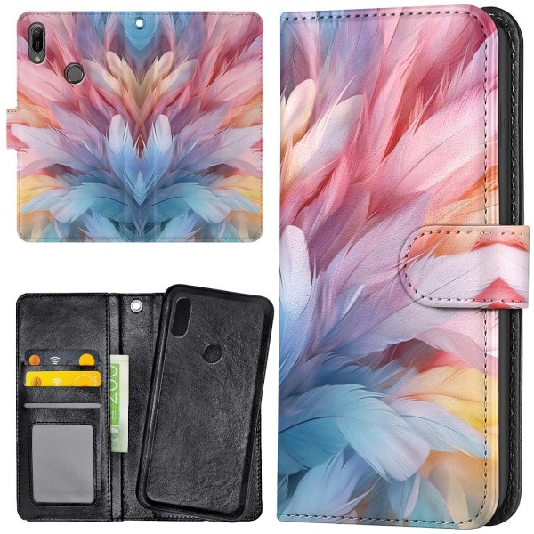Huawei Y6 (2019) - Mobilcover/Etui Cover Feathers