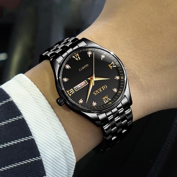 Quartz Ur / Armbåndsur - Vandtæt – Sort Black