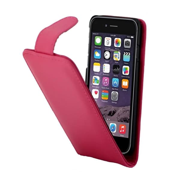 iPhone 7/8 Plus - Flipfodral med Kortfack - Mörkrosa Mörkrosa