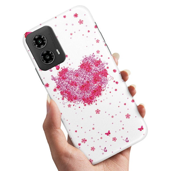 Motorola Moto G34 5G - Cover/Mobilcover Blomsterhjerte