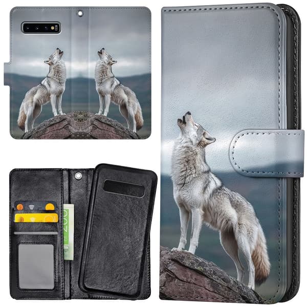 Samsung Galaxy S10 - Lommebok Deksel Wolf