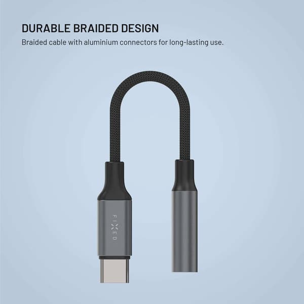 FIXED Link Premium USB-C till 3.5mm adapter Rymdgrå