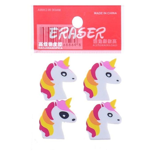 4-Pack - Eraser Unicorn / Eraser - Mini Multicolor