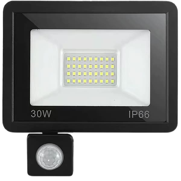 Halogenstrålkastare led 30w 6000k med dusk-to-dawn sensor ip66