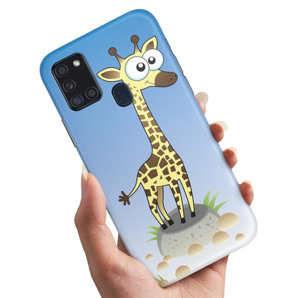 Samsung Galaxy A21s - Cover/Mobilcover Tegnet Giraf