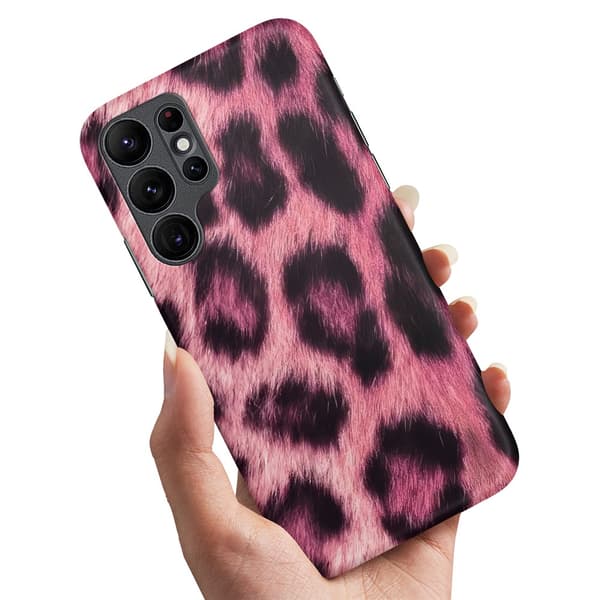 Deksel / Mobildeksel til Samsung Galaxy S22 Ultra - Pink Leopard