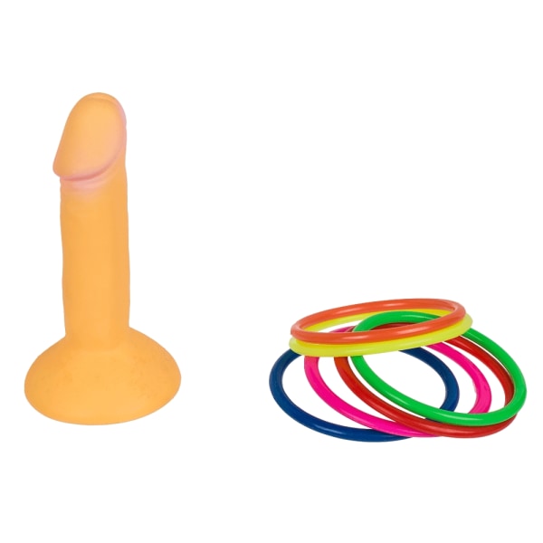 Ring toss game, Penis, with X rings, Multicolor