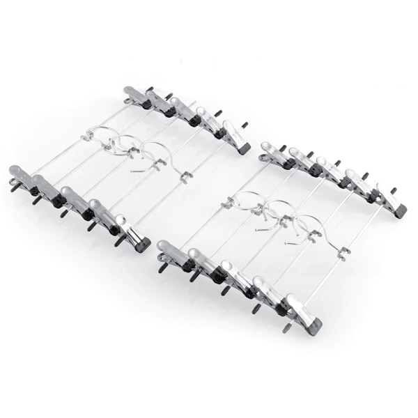 10-Pack - Kleshenger / Buksehenger - Kleshenger med klips Silver