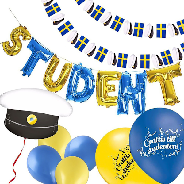 Studentpakke L - Ballonger & Girlander til Studenter