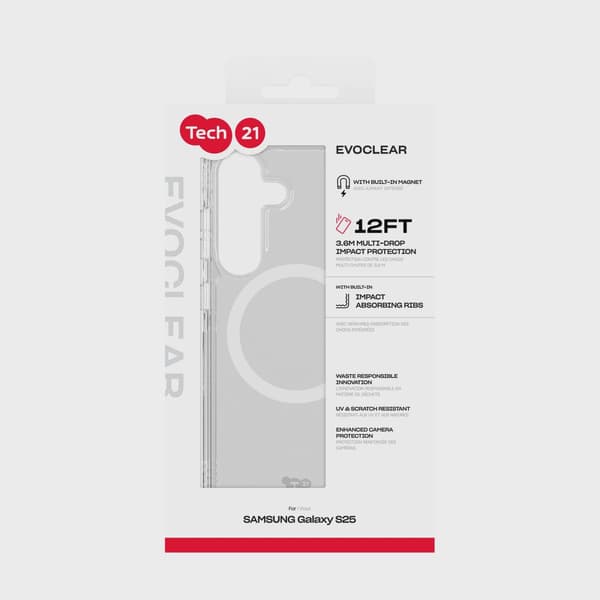 Tech21 Evo Clear Magnet Samsung Galaxy S25 Transparent