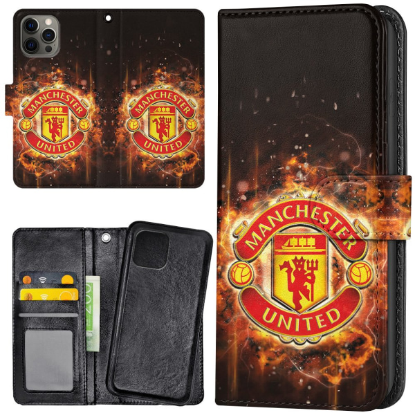 iPhone 12 Pro Max - Plånboksfodral/Skal Manchester United
