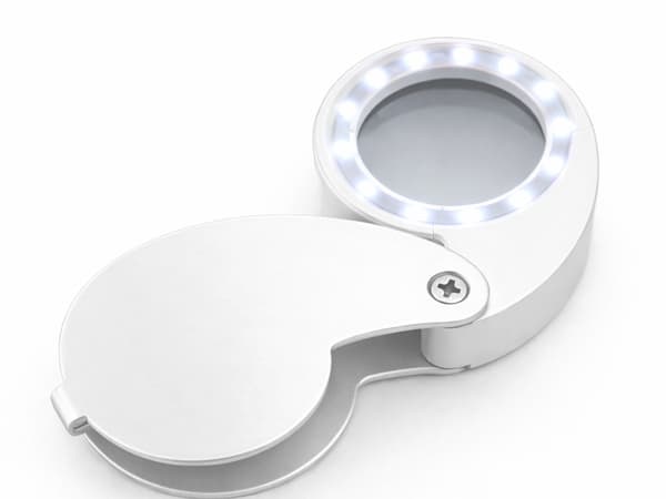 Förstoringsglas juvelerare 40x hopfällbart 25 mm 9 LED