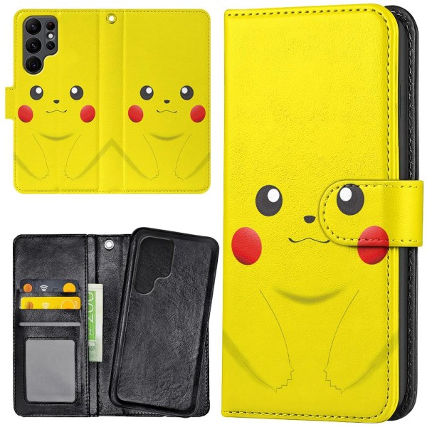 Samsung Galaxy S22 Ultra - Lommebok Deksel Pikachu / Pokemon Multicolor