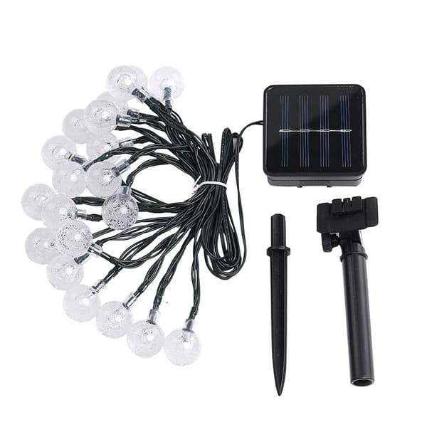 Dekorationsljusslinga bollar solcell vit 20 LED 5 m