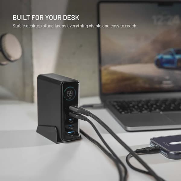 FIXED Super Snabb GaN Desktop Laddare 140W 4xUSB-C/USB-A