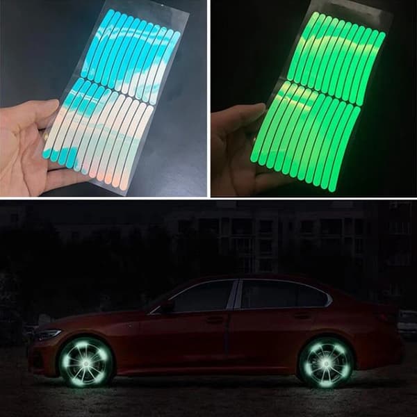 20-Pak - Selvlysende Dekaler til Bil - Glow in the Dark Multicolor