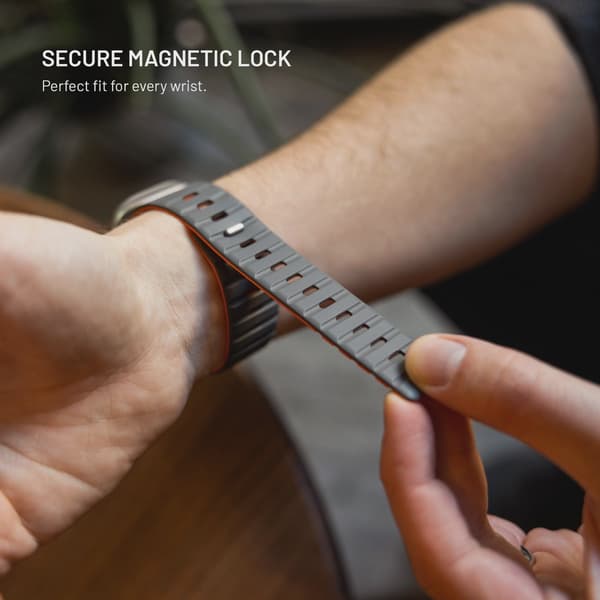 FIXED Mag Silikonrem för Apple Watch 42/44/45/46/49mm ljusgrå