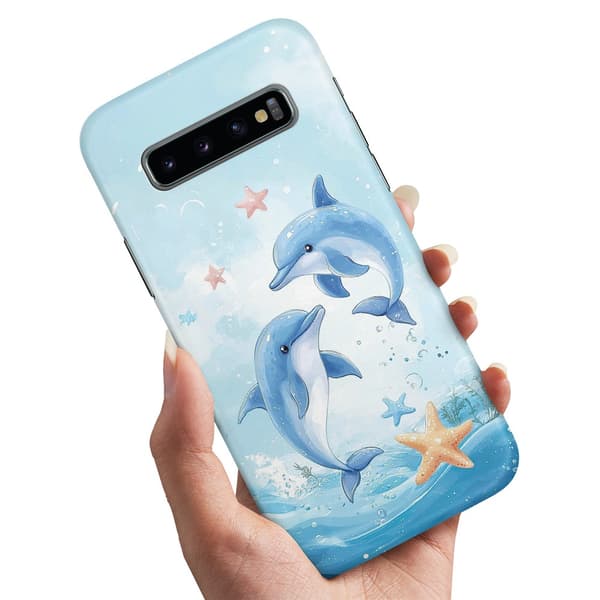 Deksel / Mobildeksel til Samsung Galaxy S10 Plus - Dolphins