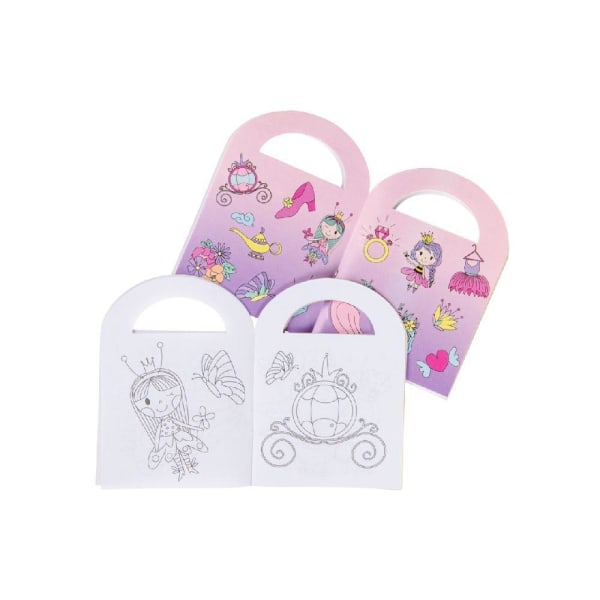 3-Pack - Målarbok för Barn med Klistermärken Pink Prinsessa