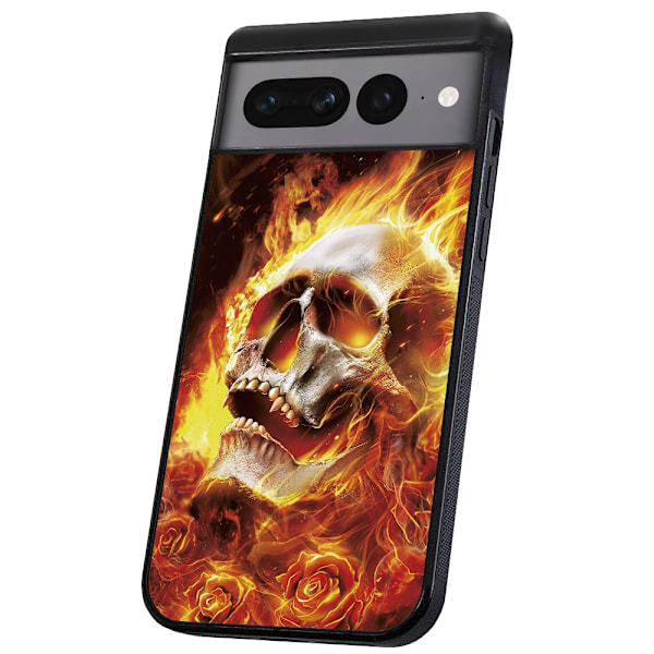 Google Pixel 9 Pro XL - Skal/Mobilskal Burning Skull