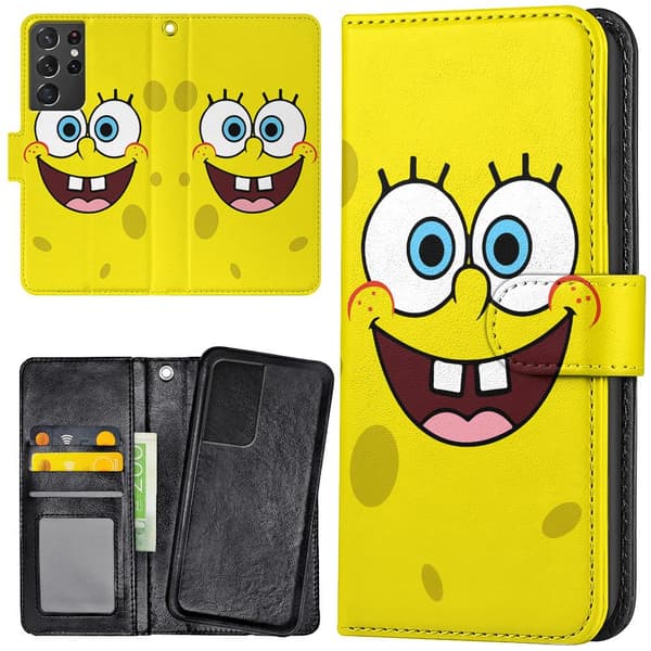 Samsung Galaxy S21 Ultra - Plånboksfodral/Skal Svampbob multifärg