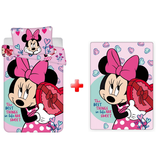 Barns sängkläder och fleecefiltset med Disney Minnie Sweets