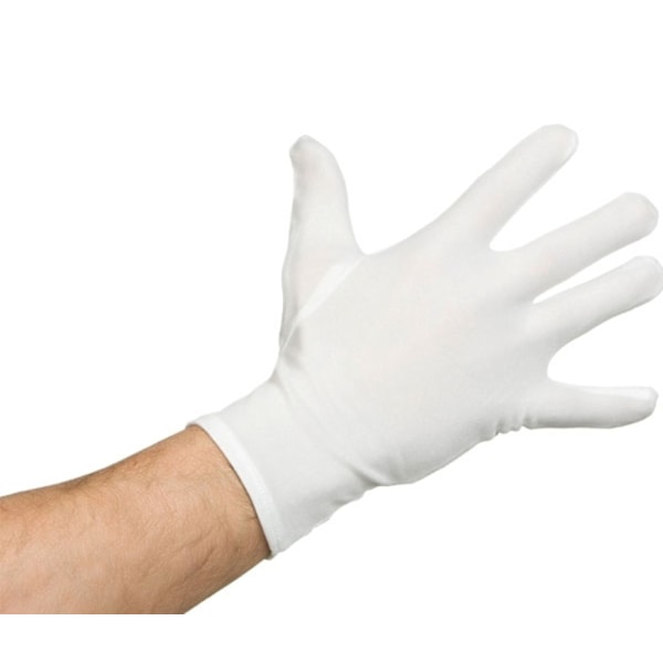 Hvide korte handsker til kostume – One Size passer de fleste