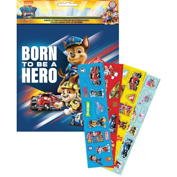 Paw Patrol-filmens klistermärkealbum med 50 klistermärken