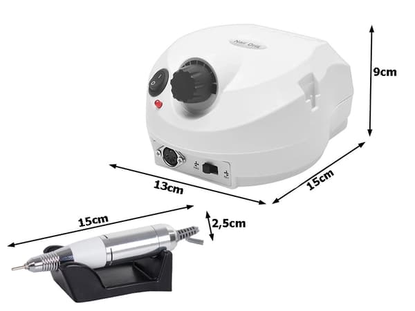 Nagelfil elektrisk 65W manikyr pedikyr set Vit