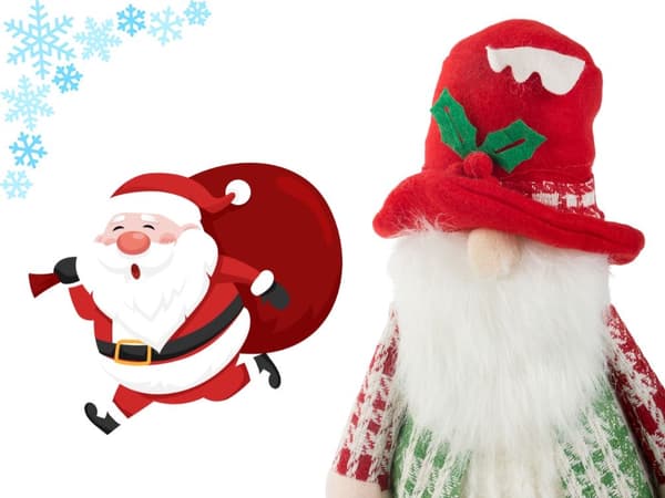 LED-tomte 30 cm - Belyst juldekoration